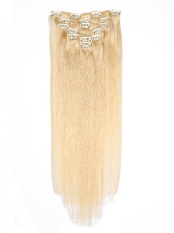 Blonde Long Straight Clip In Extension