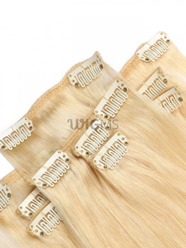 Blonde Long Straight Clip In Extension