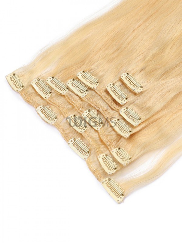 Blonde Long Straight Clip In Extension