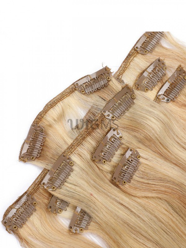 Blonde Long Straight Clip In Extension