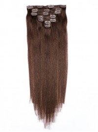 Brown Long Straight Clip In Extension