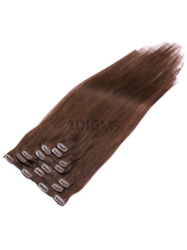 Brown Long Straight Clip In Extension