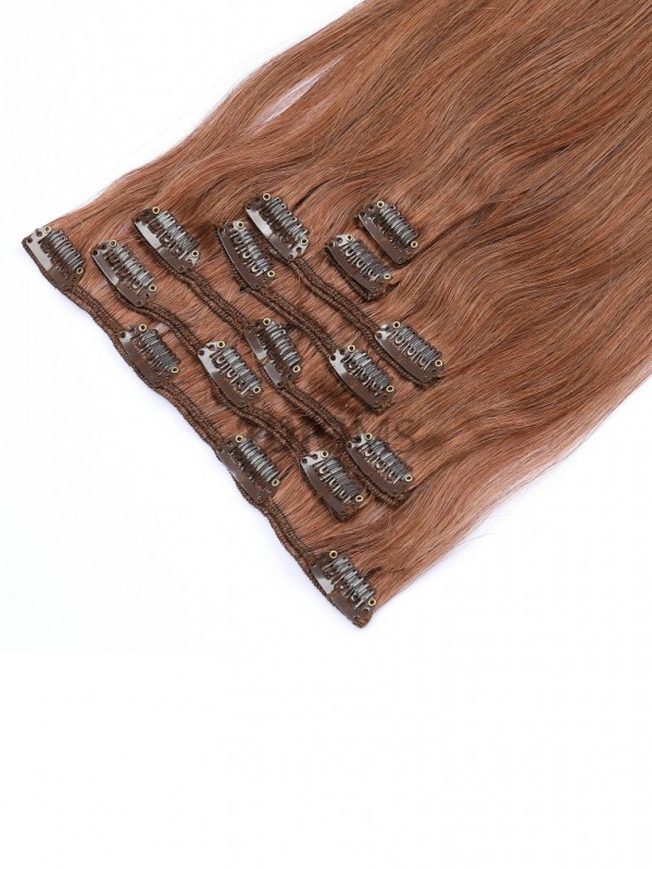 Brown Long Straight Clip In Extension