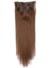 Brown Long Straight Clip In Extension