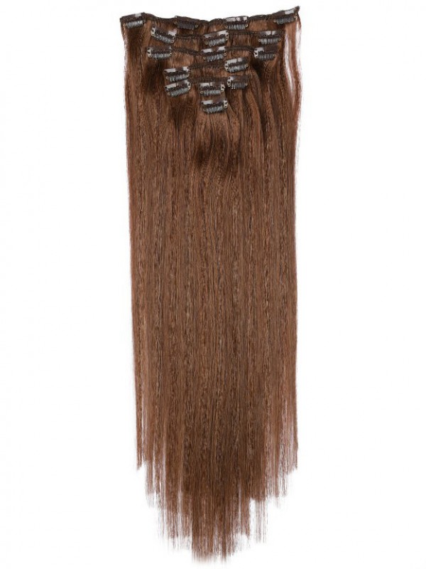 Brown Long Straight Clip In Extension