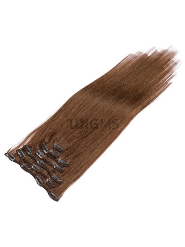 Brown Long Straight Clip In Extension