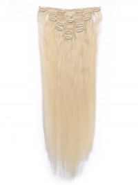 Blonde Long Straight Clip In Extension