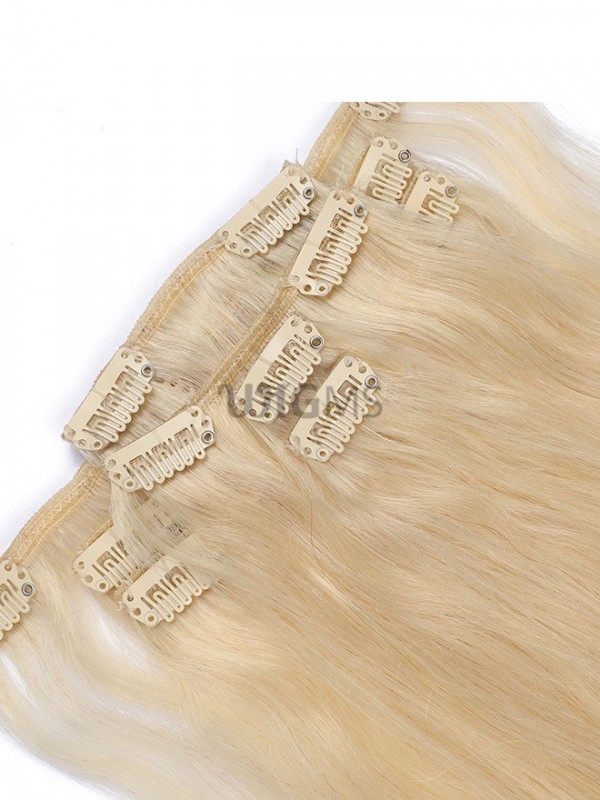 Blonde Long Straight Clip In Extension