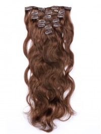 Brown Long Wavy Clip In Extension