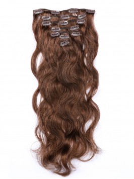 Brown Long Wavy Clip In Extension