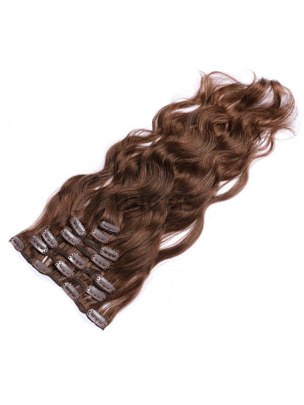 Brown Long Wavy Clip In Extension