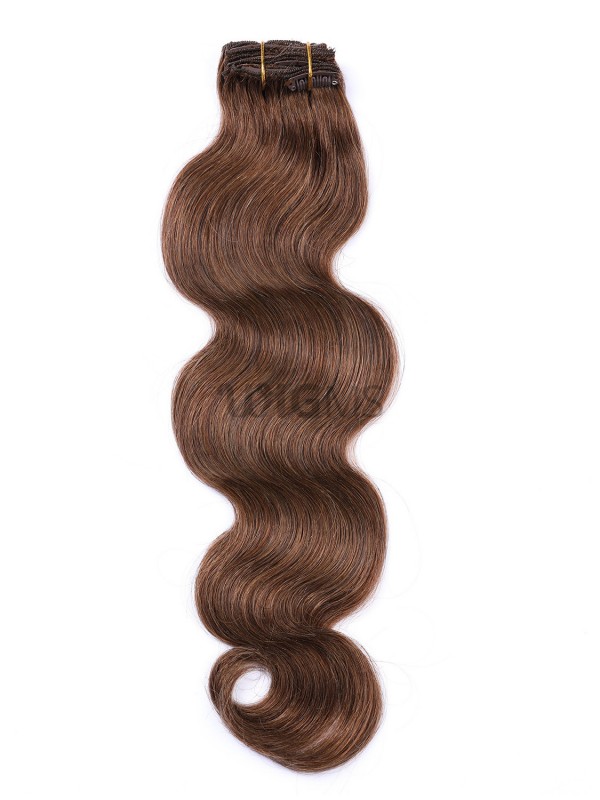 Brown Long Wavy Clip In Extension