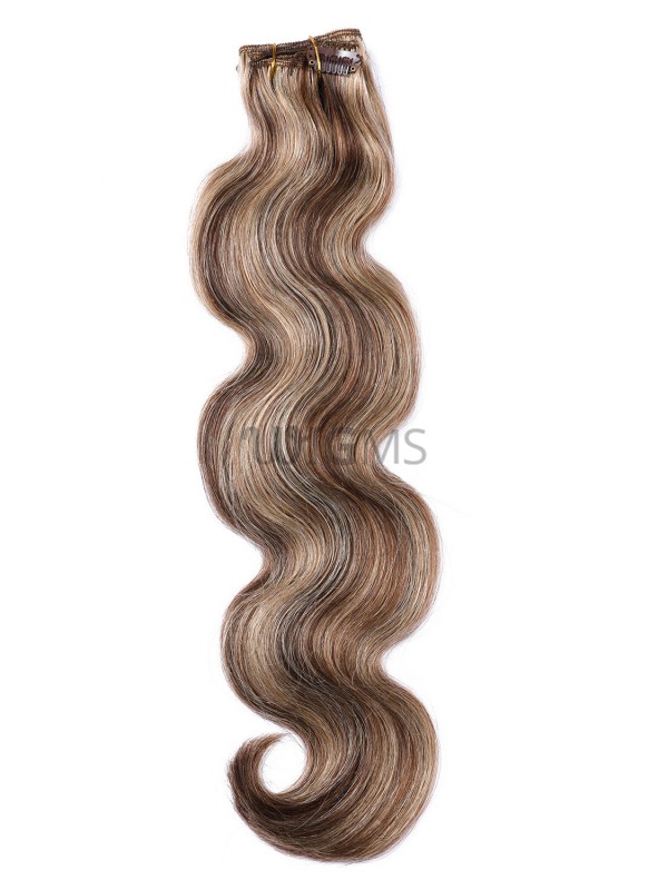 Brown Long Wavy Clip In Extension