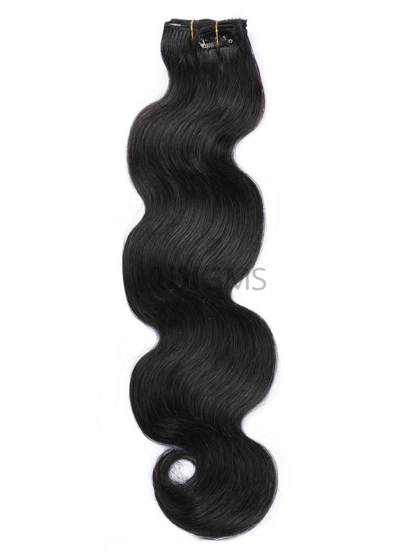 Black Long Wavy Clip In Extension