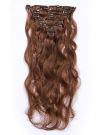 Brown Long Wavy Clip In Extension