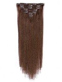 Brown Long Wavy Clip In Extension