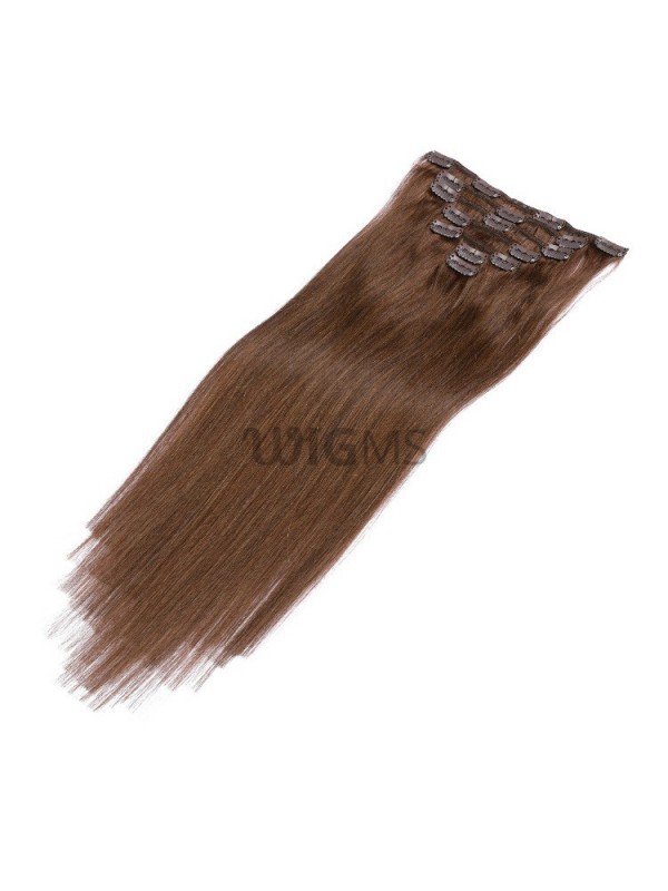 Brown Long Wavy Clip In Extension