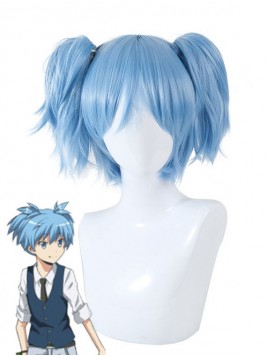 Light Blue Short Straight Capless Cosplay Wigs Wit...