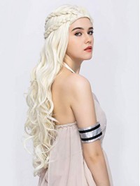 Capless Synthetic Cosplay Wigs 30 Inches For Game Of Thrones Season 7-Khaleesi