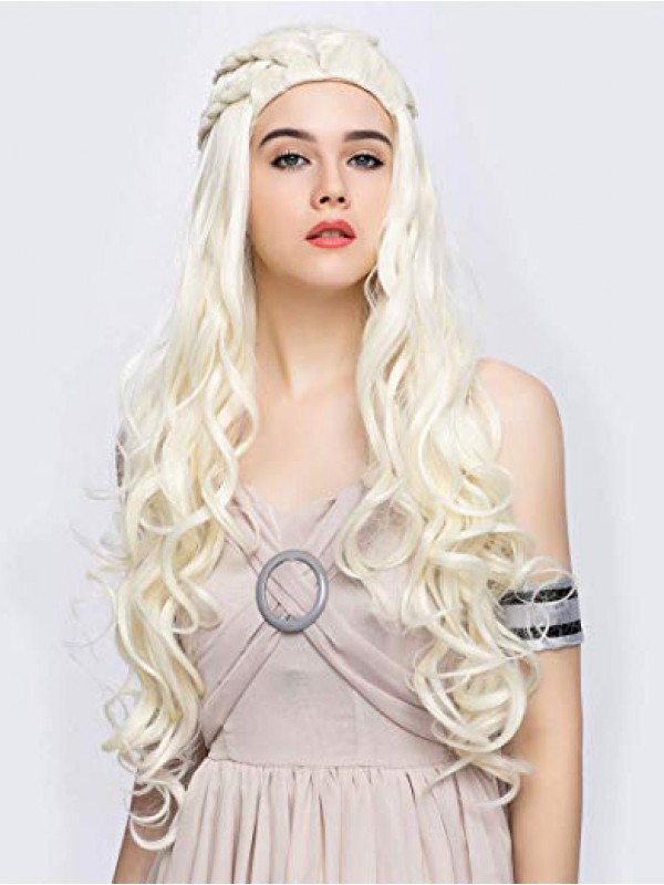 Capless Synthetic Cosplay Wigs 30 Inches For Game Of Thrones Season 7-Khaleesi