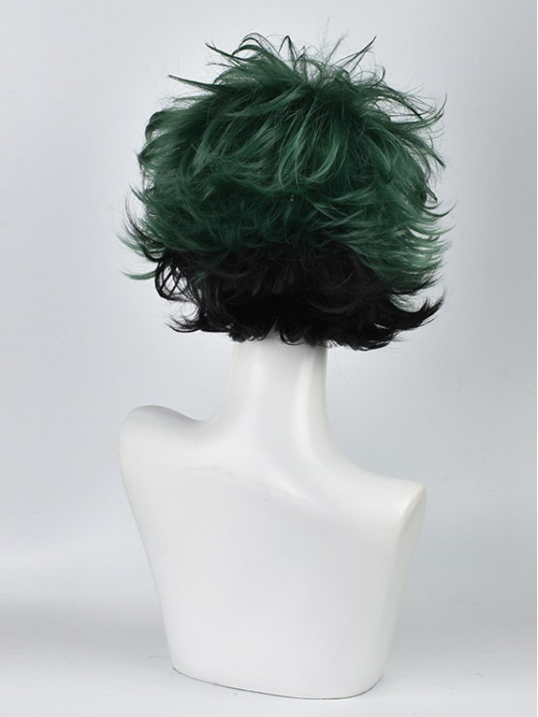 My Hero Academy Little Hero Green Valley Dual-Color Capless Synthetic Cosplay Wigs 10 Inches