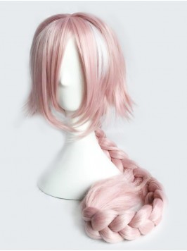 Long Heather Synthetic Capless Cosplay Wigs With P...