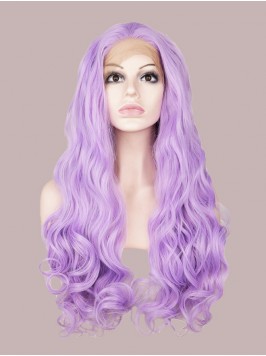 Lavender Long Wave Synthetic Capless Cosplay Wigs ...
