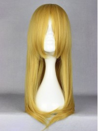 Long Blonde Straight Synthetic Capless Cosplay Wigs With Bangs 40 Inches