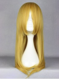 Long Blonde Straight Synthetic Capless Cosplay Wigs With Bangs 40 Inches