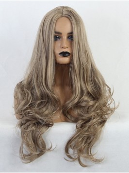 Central Parting Wavy Long Synthetic Capless Wig 24...