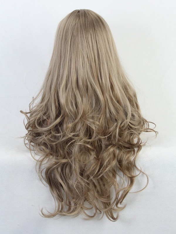 Central Parting Wavy Long Synthetic Capless Wig 24 Inches