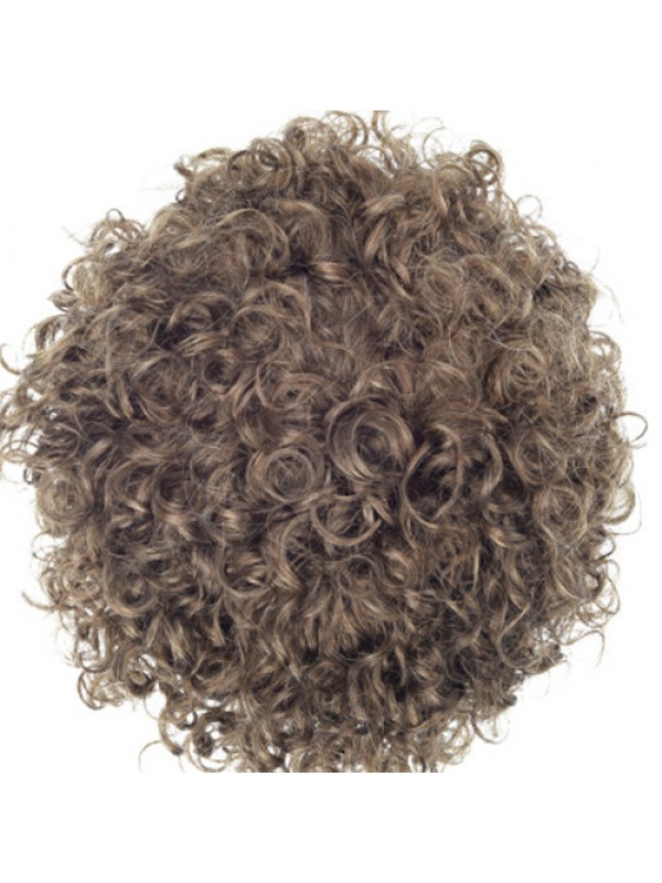 Dark Blonde Afro Culy Mono Top PU Perimeter and Lace Front Mens Toupees