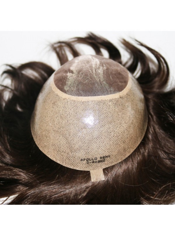 Fine Mono PU Around Hair System Men'S Toupee