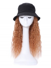Long Curly Synthetic Wigs 24 Inches With Black Hats