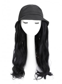 Black Long Wavy Synthetic Wigs 22 Inches With Blac...