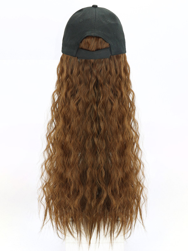 Long Wavy Synthetic Wigs 28 Inches With Women Baseball Hat