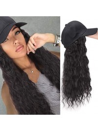 Long Wavy Synthetic Wigs 28 Inches With Women Baseball Hat