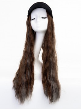 Long Curly Black Synthetic Wigs 26 Inches With Bla...