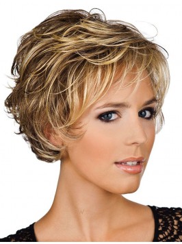 Preferential Blonde Wavy Short Human Hair Wigs