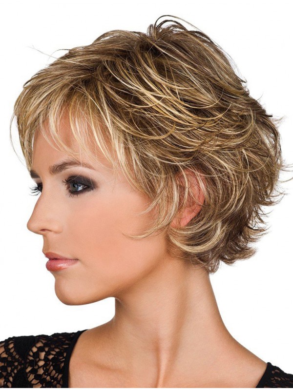 Preferential Blonde Wavy Short Human Hair Wigs