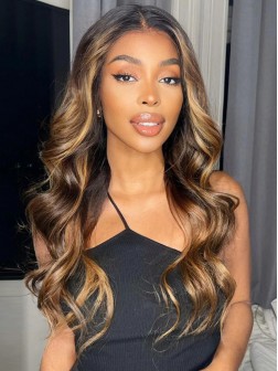 Ombre 18 Inch Brown Human Hair Wigs For Black Women