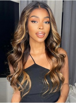 Ombre 18 Inch Brown Human Hair Wigs For Black Wome...