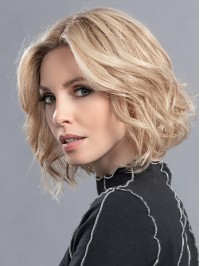 Elegant Monofilament Blonde Chin-length Beauty Human Hair Wigs