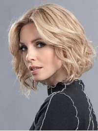 Elegant Monofilament Blonde Chin-length Beauty Human Hair Wigs