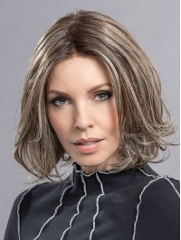 Central Parting Brown 100% Hand-tied Straight Wig