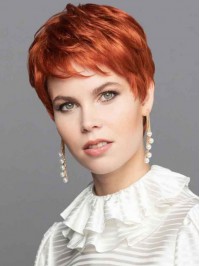 Boycuts 6" Red Straight Lace Front Wigs