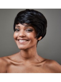 Short Afro-Hair Straight Capless Human Hair Wigs