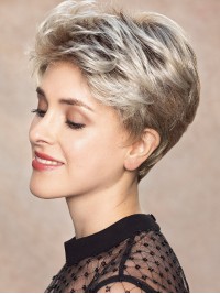 Short Straight Lace Front 100% Human Hair Wigs