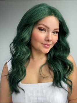 Dark Green Remy Human Hair Lace Front Wigs