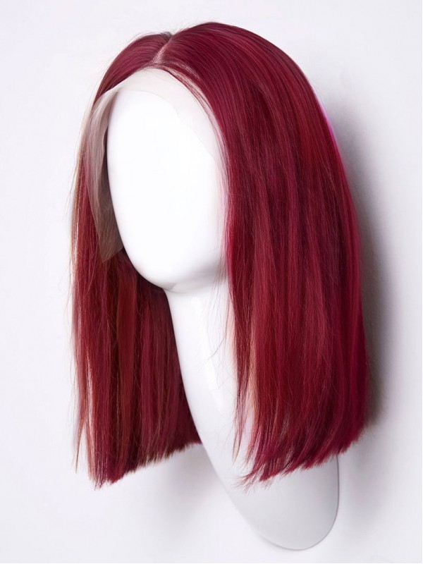 Best 12" Lace Front Cherry Red Human Hair Wigs